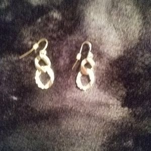 Silver Rhinestone Droplet Earrings